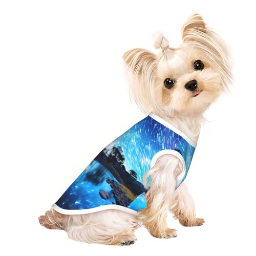 Cooles Hunde-Shirt mit Sternen-Flussdruck, Sommer, leicht, weich, atmungsaktiv, dehnbar, für Katzen und Hunde Cooles Hunde-Shirt mit Sternen-Flussdruck, Sommer, leicht, weich, atmungsaktiv, dehnbar, für Katzen und Hunde von DUWAA