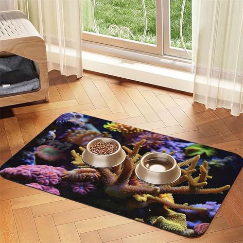 Coral Reef Print Pet Feeding Mat Dog Mat for Food and Water Bowl Dogs Water Dispenser Mat Dogs Accessories Coral Reef Print Pet Feeding Mat Dog Mat for Food and Water Bowl Dogs Water Dispenser Mat Dogs Accessories von DUWAA