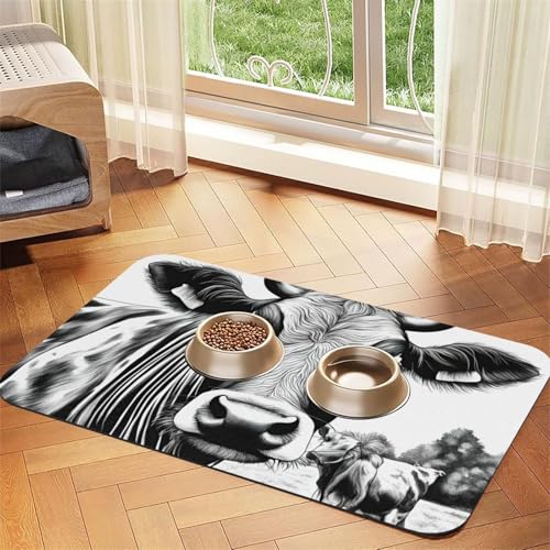 Cow Collection Print Pet Feeding Mat Dog Mat for Food and Water Bowl Dogs Water Dispenser Mat Dogs Accessories Cow Collection Print Pet Feeding Mat Dog Mat for Food and Water Bowl Dogs Water Dispenser Mat Dogs Accessories von DUWAA