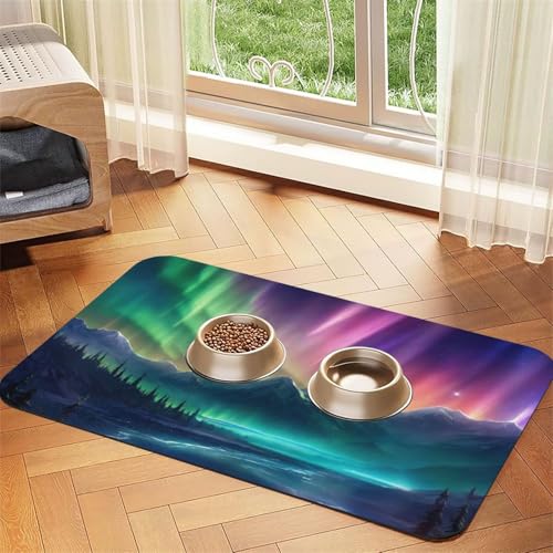 Dark Northern Lights Print Pet Feeding Mat Dog Mat for Food and Water Bowl Dogs Water Dispenser Mat Dogs Accessories Dark Northern Lights Print Pet Feeding Mat Dog Mat for Food and Water Bowl Dogs Water Dispenser Mat Dogs Accessories von DUWAA