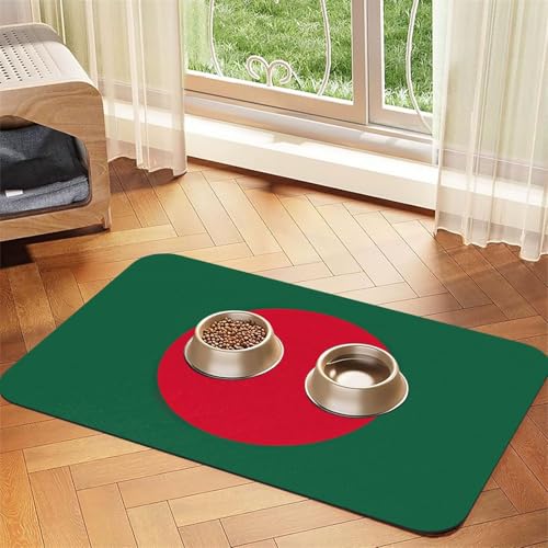 Flagge von Bangladesch Druck Haustier Futtermatte Hundematte für Futter und Wasser Napf Hunde Wasserspender Matte Hunde Zubehör Flagge von Bangladesch Druck Haustier Futtermatte Hundematte für Futter und Wasser Napf Hunde Wasserspender Matte Hunde Zubehör von DUWAA