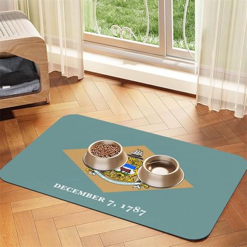 Flagge von Delaware Print Pet Feeding Mat Dog Mat for Food and Water Bowl Dogs Water Dispenser Mat Dogs Accessories Flagge von Delaware Print Pet Feeding Mat Dog Mat for Food and Water Bowl Dogs Water Dispenser Mat Dogs Accessories von DUWAA