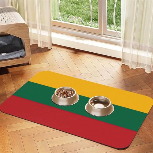 Flagge von Litauen, bedruckt, Haustier-Futtermatte, Hundematte für Futter und Wassernapf, Hunde, Wasserspendermatte, Hundezubehör von DUWAA