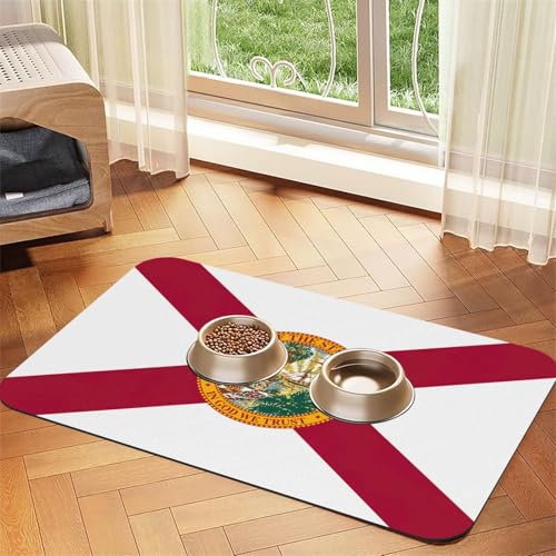 Florida-Flaggen-Druck, Haustier-Futtermatte, Hundematte für Futter und Wassernapf, Hunde, Wasserspendermatte, Hundezubehör Florida-Flaggen-Druck, Haustier-Futtermatte, Hundematte für Futter und Wassernapf, Hunde, Wasserspendermatte, Hundezubehör von DUWAA