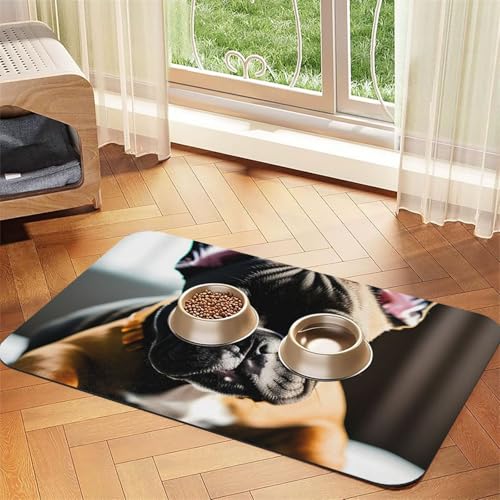 Französische Bulldogge Druck Haustier Futtermatte Hundematte für Futter und Wassernapf Hunde Wasserspender Matte Hunde Zubehör Französische Bulldogge Druck Haustier Futtermatte Hundematte für Futter und Wassernapf Hunde Wasserspender Matte Hunde Zubehör von DUWAA