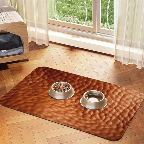 Futtermatte aus Rindsleder, Hundematte für Futter und Wassernapf, Wasserspendermatte, Hundezubehör Futtermatte aus Rindsleder, Hundematte für Futter und Wassernapf, Wasserspendermatte, Hundezubehör von DUWAA