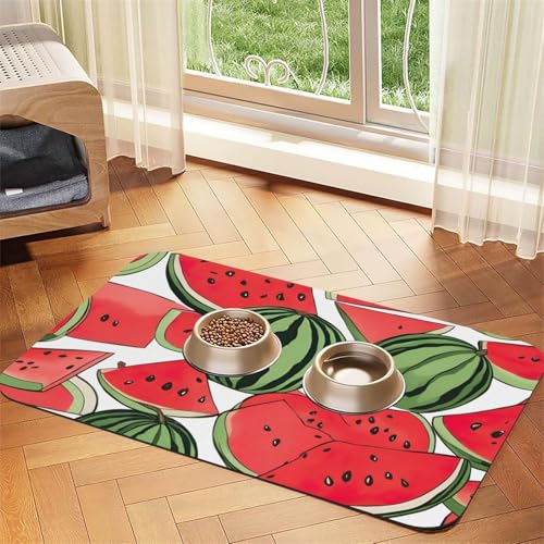 Futtermatte für Haustiere, Wassermelonen-Druck, Hundematte für Futter und Wassernapf, Wasserspendermatte, Hundezubehör Futtermatte für Haustiere, Wassermelonen-Druck, Hundematte für Futter und Wassernapf, Wasserspendermatte, Hundezubehör von DUWAA