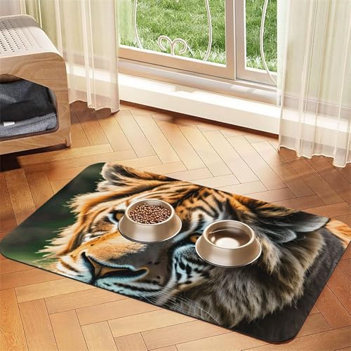 Futtermatte mit afrikanischen Tieren, Hundematte für Futter und Wassernapf, Wasserspendermatte, Hundezubehör Futtermatte mit afrikanischen Tieren, Hundematte für Futter und Wassernapf, Wasserspendermatte, Hundezubehör von DUWAA