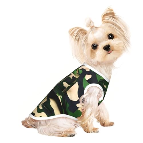 Grünes Armee-Hunde-Shirt, digitaler Camouflage-Druck, Sommer, leicht, weich, atmungsaktiv, dehnbar, für Katzen und Hunde von DUWAA