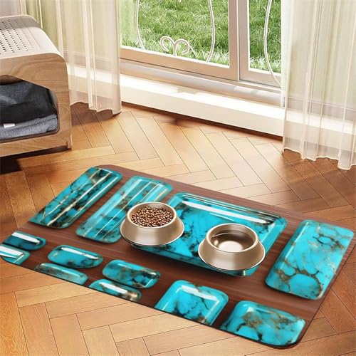 Haustier-Futtermatte, Hundematte für Futter und Wassernapf, Wasserspendermatte, Hundezubehör Haustier-Futtermatte, Hundematte für Futter und Wassernapf, Wasserspendermatte, Hundezubehör von DUWAA