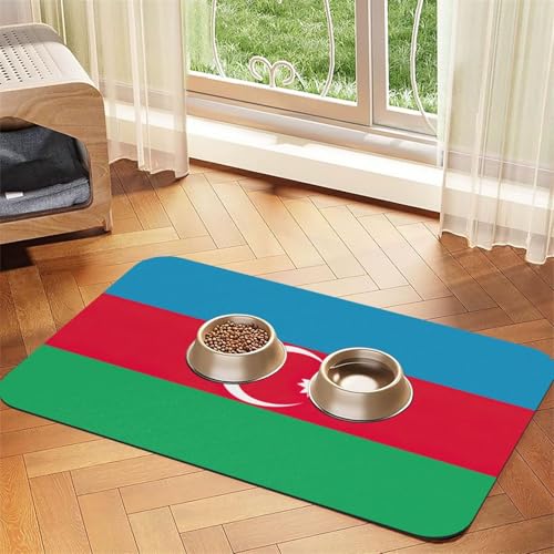 Haustier-Futtermatte mit Flagge von Aserbaidschan, Hundematte für Futter und Wassernapf, Hunde, Wasserspendermatte, Hundezubehör Haustier-Futtermatte mit Flagge von Aserbaidschan, Hundematte für Futter und Wassernapf, Hunde, Wasserspendermatte, Hundezubehör von DUWAA