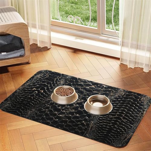 Haustier-Futtermatte mit Schlangenhaut-Druck, Hundematte für Futter und Wassernapf, Wasserspendermatte, Hundezubehör von DUWAA