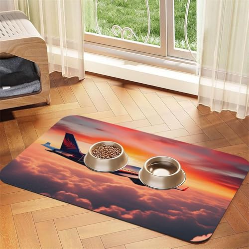 Haustier-Futtermatte mit Sonnenuntergängen und Himmel-Druck, Hundematte für Futter und Wassernapf, Wasserspendermatte, Hundezubehör Haustier-Futtermatte mit Sonnenuntergängen und Himmel-Druck, Hundematte für Futter und Wassernapf, Wasserspendermatte, Hundezubehör von DUWAA