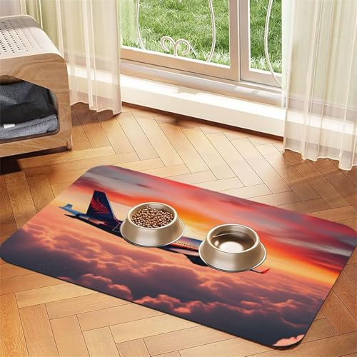 Haustier-Futtermatte mit Sonnenuntergängen und Himmel-Druck, Hundematte für Futter und Wassernapf, Wasserspendermatte, Hundezubehör Haustier-Futtermatte mit Sonnenuntergängen und Himmel-Druck, Hundematte für Futter und Wassernapf, Wasserspendermatte, Hundezubehör von DUWAA