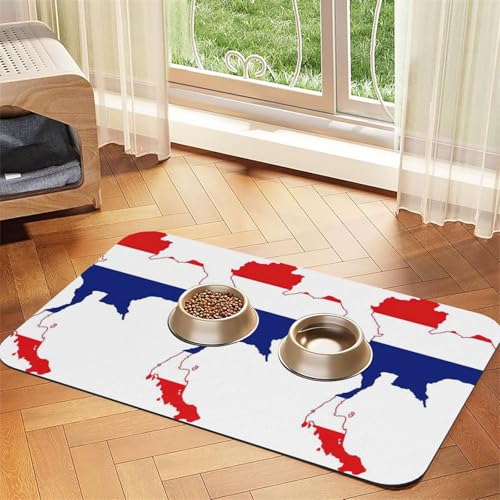 Haustier-Futtermatte mit Thailand-Flagge, Hundematte für Futter und Wassernapf, Wasserspendermatte, Hundezubehör Haustier-Futtermatte mit Thailand-Flagge, Hundematte für Futter und Wassernapf, Wasserspendermatte, Hundezubehör von DUWAA