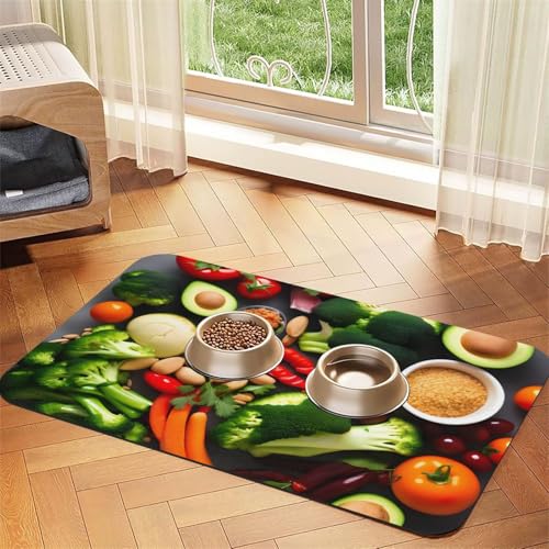 Healthy Food Print Pet Feeding Mat Dog Mat for Food and Water Bowl Dogs Water Dispenser Mat Dogs Accessories Healthy Food Print Pet Feeding Mat Dog Mat for Food and Water Bowl Dogs Water Dispenser Mat Dogs Accessories von DUWAA