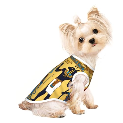 Hunde-Shirt, Motiv: Antikes Ägypten, Tribe, bedruckt, Sommer, leicht, weich, atmungsaktiv, dehnbar, für Katzen und Hunde Hunde-Shirt, Motiv: Antikes Ägypten, Tribe, bedruckt, Sommer, leicht, weich, atmungsaktiv, dehnbar, für Katzen und Hunde von DUWAA