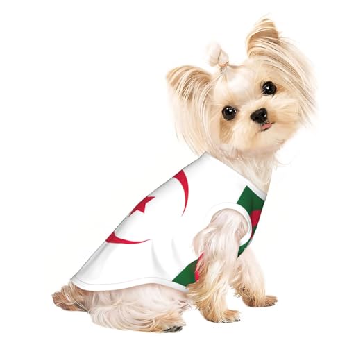 Hunde-Shirt, Motiv: Flagge von Algerien, Sommer, leicht, weich, atmungsaktiv, dehnbar, für Katzen und Hunde Hunde-Shirt, Motiv: Flagge von Algerien, Sommer, leicht, weich, atmungsaktiv, dehnbar, für Katzen und Hunde von DUWAA