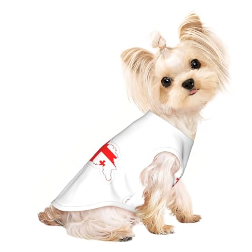 Hunde-Shirt, Motiv: Flaggenkarte von Georgien, Sommer, leicht, weich, atmungsaktiv, dehnbar, für Katzen und Hunde Hunde-Shirt, Motiv: Flaggenkarte von Georgien, Sommer, leicht, weich, atmungsaktiv, dehnbar, für Katzen und Hunde von DUWAA