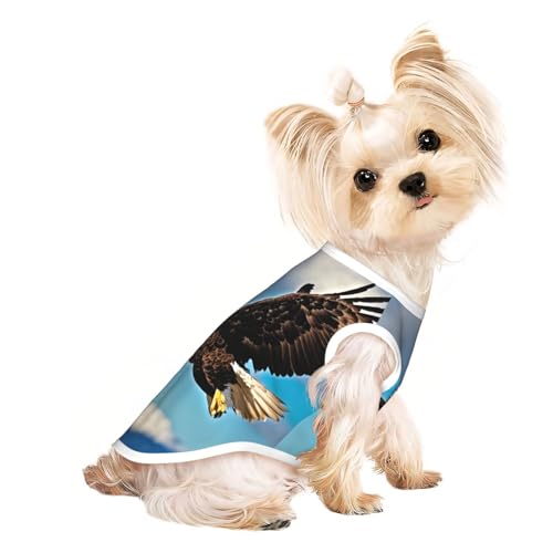 Hunde-Shirt, Motiv: fliegender Adler, Sommer, dehnbar, für Katzen, Hunde, ärmelloses Tank-Top, Hundeweste von DUWAA