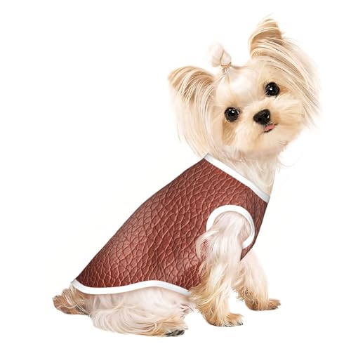 Hunde-Shirt, braunes Rindsleder, Sommer, Haustier-T-Shirt, dehnbar, für Katzen, Hunde, ärmellos, Tanktop, Hundeweste von DUWAA