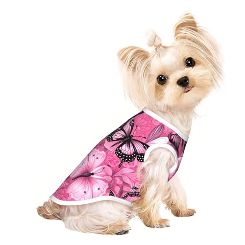 Hunde-Shirt, nahtlos, mit Fliesendruck, für den Sommer, dehnbar, für Katzen, Hunde, ärmellos, Tanktop, Hundeweste von DUWAA
