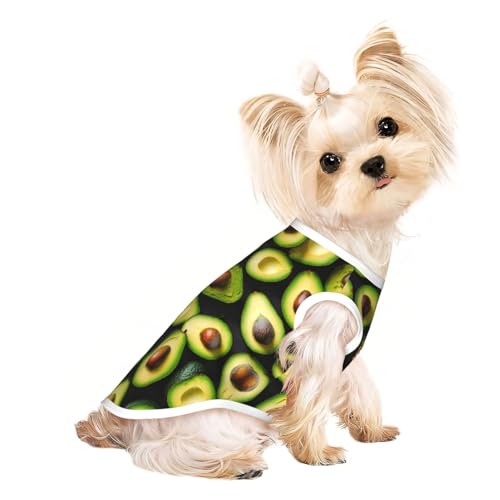 Hunde-Shirt mit Avocado-Muster, Sommer, leicht, weich, atmungsaktiv, dehnbar, für Katzen und Hunde von DUWAA