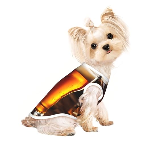 Hunde-Shirt mit Bierdruck, Sommer, leicht, weich, atmungsaktiv, dehnbar, für Katzen und Hunde Hunde-Shirt mit Bierdruck, Sommer, leicht, weich, atmungsaktiv, dehnbar, für Katzen und Hunde von DUWAA