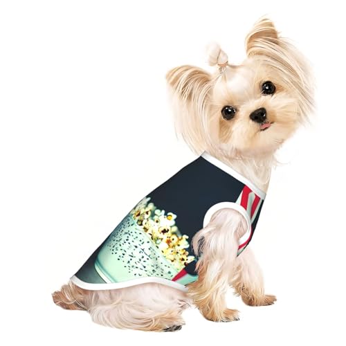 Hunde-Shirt mit Film-Schindel- und Popcorn-Druck, Sommer, leicht, weich, atmungsaktiv, dehnbar, für Katzen und Hunde Hunde-Shirt mit Film-Schindel- und Popcorn-Druck, Sommer, leicht, weich, atmungsaktiv, dehnbar, für Katzen und Hunde von DUWAA