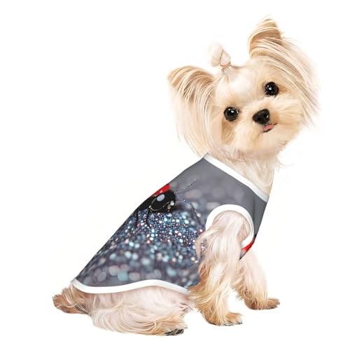 Hunde-Shirt mit Marienkäfer-Muster, unendlich gesprenkelt, Sommer, Haustier-T-Shirt, dehnbar, für Katzen, Hunde, ärmelloses Tank-Top, Hundeweste von DUWAA
