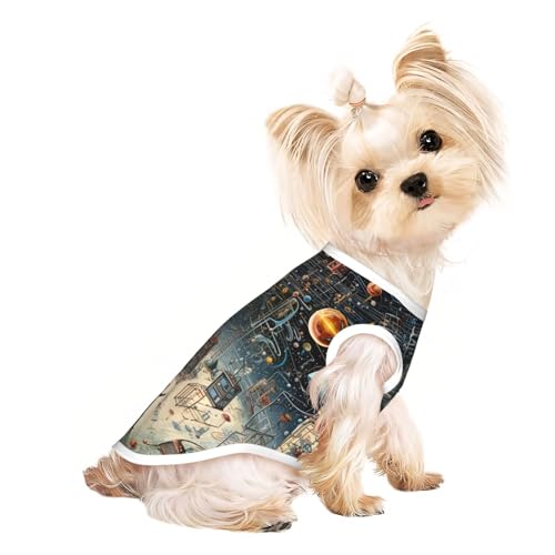 Hunde-Shirt mit Physik-Aufdruck, Sommer, leicht, weich, atmungsaktiv, dehnbar, für Katzen und Hunde von DUWAA