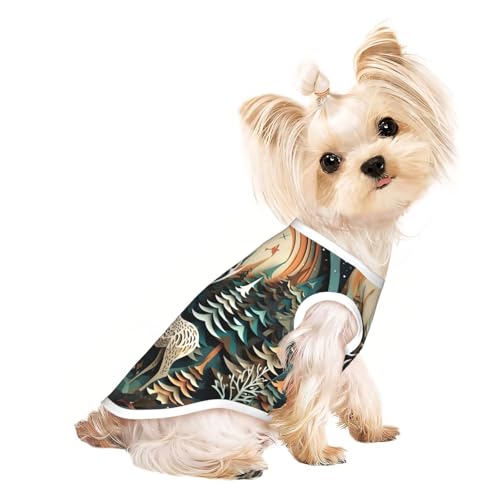 Hunde-Shirt mit Weihnachts-Hirsch-Aufdruck, Sommer, leicht, weich, atmungsaktiv, dehnbar, für Katzen und Hunde Hunde-Shirt mit Weihnachts-Hirsch-Aufdruck, Sommer, leicht, weich, atmungsaktiv, dehnbar, für Katzen und Hunde von DUWAA