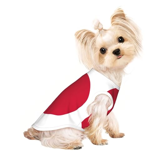 Hunde-Shirt mit japanischer Flagge, für den Sommer, dehnbar, für Katzen, Hunde, ärmelloses Tank-Top, Hundeweste von DUWAA