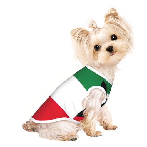 Hunde-Shirt mit kuwaitischer Flagge, Sommer, leicht, weich, atmungsaktiv, dehnbar, für Katzen und Hunde Hunde-Shirt mit kuwaitischer Flagge, Sommer, leicht, weich, atmungsaktiv, dehnbar, für Katzen und Hunde von DUWAA