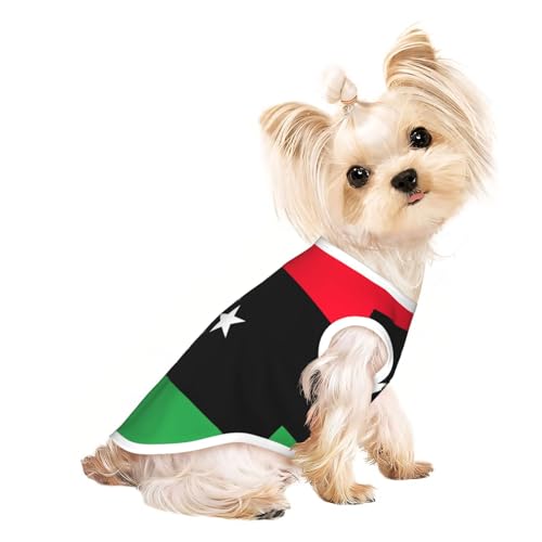 Hunde-Shirt mit libyscher Flagge, Sommer, leicht, weich, atmungsaktiv, dehnbar, für Katzen und Hunde Hunde-Shirt mit libyscher Flagge, Sommer, leicht, weich, atmungsaktiv, dehnbar, für Katzen und Hunde von DUWAA