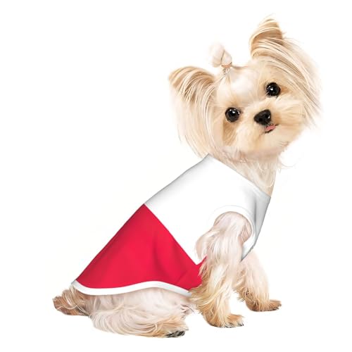 Hunde-Shirt mit polnischer Flagge, Sommer, leicht, weich, atmungsaktiv, dehnbar, für Katzen und Hunde Hunde-Shirt mit polnischer Flagge, Sommer, leicht, weich, atmungsaktiv, dehnbar, für Katzen und Hunde von DUWAA