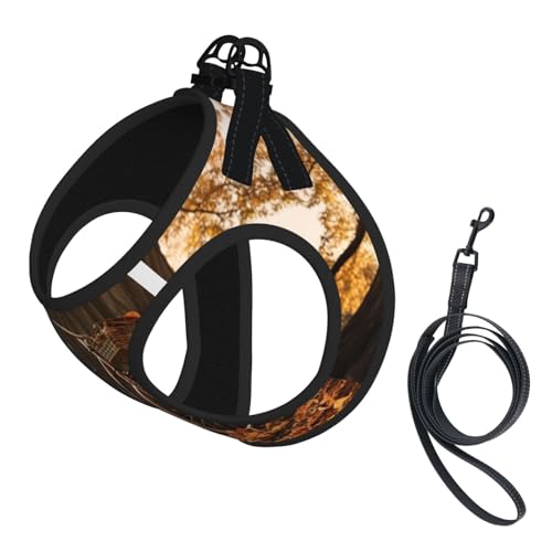 Hundegeschirr für kleine Hunde mit Leine, Herbstbaum-Aufdruck, kein Entkommen, leichtes Gehen, Welpengeschirr für Training und Spaziergang Hundegeschirr für kleine Hunde mit Leine, Herbstbaum-Aufdruck, kein Entkommen, leichtes Gehen, Welpengeschirr für Training und Spaziergang von DUWAA