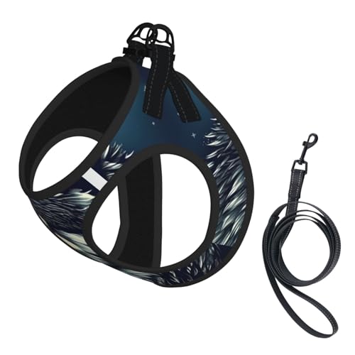 Hundegeschirr für kleine Hunde mit Leine, Motiv Wolf Night Moon Hundegeschirr für kleine Hunde mit Leine, Motiv Wolf Night Moon von DUWAA
