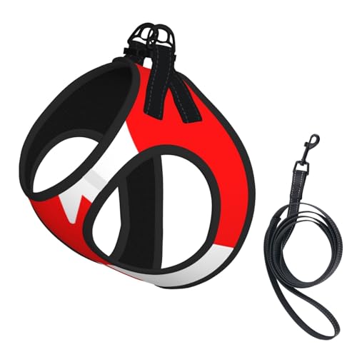Hundegeschirr für kleine Hunde mit Leine, Motiv: kanadische Flagge, kein Entkommen, leichtes Gehen, Welpengeschirr für Training und Spaziergang Hundegeschirr für kleine Hunde mit Leine, Motiv: kanadische Flagge, kein Entkommen, leichtes Gehen, Welpengeschirr für Training und Spaziergang von DUWAA