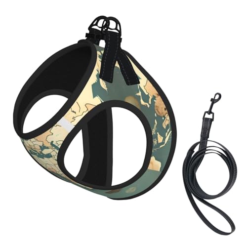 Hundegeschirr für kleine Hunde mit Leine, Retro-Design, kein Entkommen, leichtes Gehen, Welpengeschirr für Training und Spaziergang Hundegeschirr für kleine Hunde mit Leine, Retro-Design, kein Entkommen, leichtes Gehen, Welpengeschirr für Training und Spaziergang von DUWAA