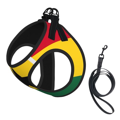 Hundegeschirr mit Leine, Motiv Flagge von Ghana, kein Entkommen, leichtes Gehen, Welpengeschirr für Training und Spaziergang Hundegeschirr mit Leine, Motiv Flagge von Ghana, kein Entkommen, leichtes Gehen, Welpengeschirr für Training und Spaziergang von DUWAA