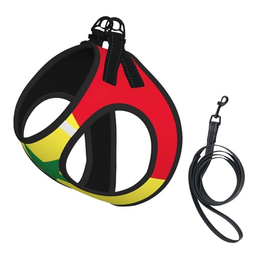 Hundegeschirr mit Leine, Motiv Flagge von Senegal, kein Entkommen, leichtes Gehen, Welpengeschirr für Training und Spaziergang Hundegeschirr mit Leine, Motiv Flagge von Senegal, kein Entkommen, leichtes Gehen, Welpengeschirr für Training und Spaziergang von DUWAA