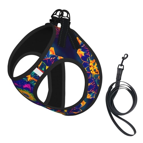 Hundegeschirr mit Mandala-Muster, für kleine Hunde, mit Leine, kein Entkommen, leichtes Gehen, Welpengeschirr für Training und Spaziergang Hundegeschirr mit Mandala-Muster, für kleine Hunde, mit Leine, kein Entkommen, leichtes Gehen, Welpengeschirr für Training und Spaziergang von DUWAA