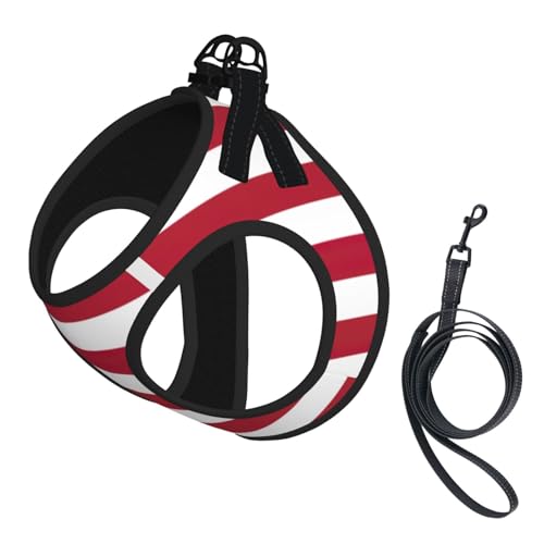 Hundegeschirr mit amerikanischer Flagge, mit Leine, kein Entkommen, leichtes Gehen, Welpengeschirr für Training und Spaziergang Hundegeschirr mit amerikanischer Flagge, mit Leine, kein Entkommen, leichtes Gehen, Welpengeschirr für Training und Spaziergang von DUWAA