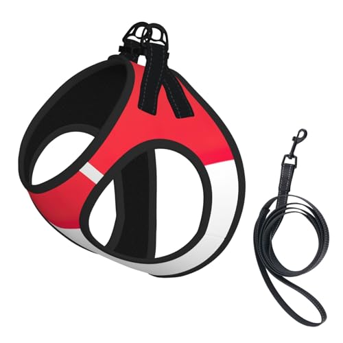 Hundegeschirr mit indonesischer Flagge, mit Leine, kein Entkommen, leichtes Gehen, Welpengeschirr für Training und Spaziergang Hundegeschirr mit indonesischer Flagge, mit Leine, kein Entkommen, leichtes Gehen, Welpengeschirr für Training und Spaziergang von DUWAA