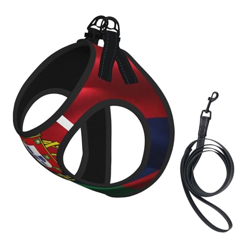 Hundegeschirr mit portugiesischer Flagge, mit Leine, kein Entkommen, leichtes Gehen, Welpengeschirr für Training und Spaziergang Hundegeschirr mit portugiesischer Flagge, mit Leine, kein Entkommen, leichtes Gehen, Welpengeschirr für Training und Spaziergang von DUWAA