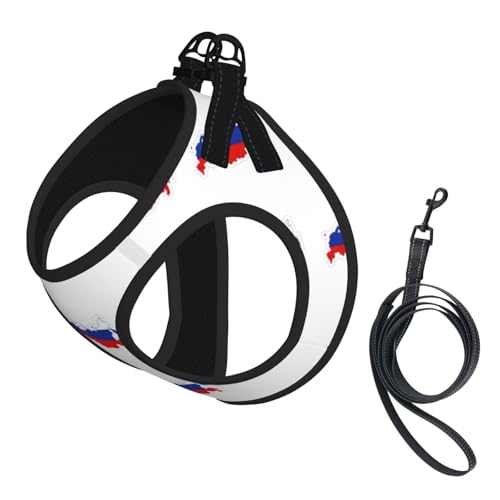 Hundegeschirr mit russischer Flagge, mit Leine, kein Entkommen, leichtes Gehen, Welpengeschirr für Training und Spaziergang Hundegeschirr mit russischer Flagge, mit Leine, kein Entkommen, leichtes Gehen, Welpengeschirr für Training und Spaziergang von DUWAA