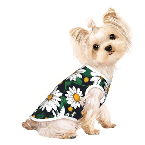 Hundeshirt mit Blumenmuster und Gänseblümchen, Sommer, leicht, weich, atmungsaktiv, dehnbar, für Katzen und Hunde Hundeshirt mit Blumenmuster und Gänseblümchen, Sommer, leicht, weich, atmungsaktiv, dehnbar, für Katzen und Hunde von DUWAA