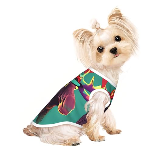 Hundeshirt mit Elchaufdruck, Sommer, leicht, weich, atmungsaktiv, dehnbar, für Katzen und Hunde Hundeshirt mit Elchaufdruck, Sommer, leicht, weich, atmungsaktiv, dehnbar, für Katzen und Hunde von DUWAA