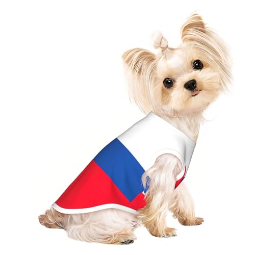 Hundeshirt mit Flagge der Slowakei, Sommer, leicht, weich, atmungsaktiv, dehnbar, für Katzen und Hunde von DUWAA